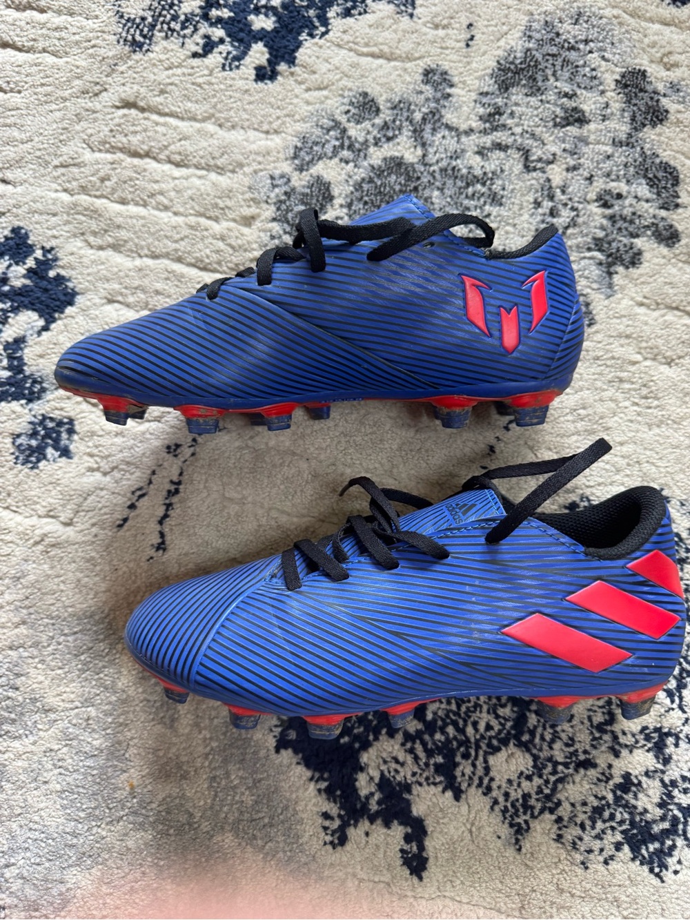 adidas Kids Blue and Red Soccer Cleats